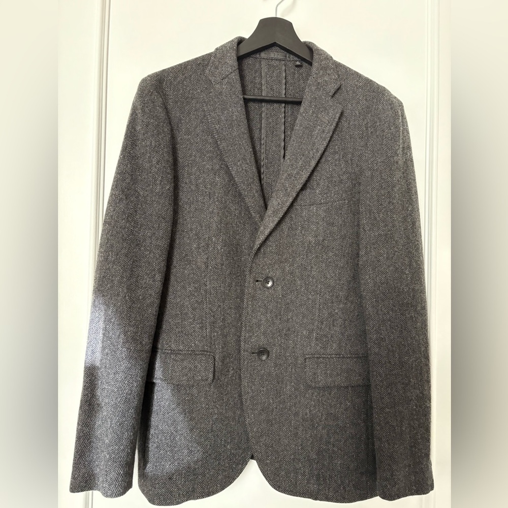 UNIQLO Tweed Tailored Jacket, Size S, Grey, Like New